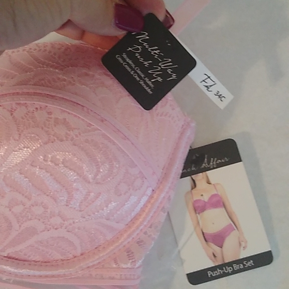 French Affair Multiway Push-up Bra + Panty Set, Pink, 34C/Medium - Picture 3 of 13
